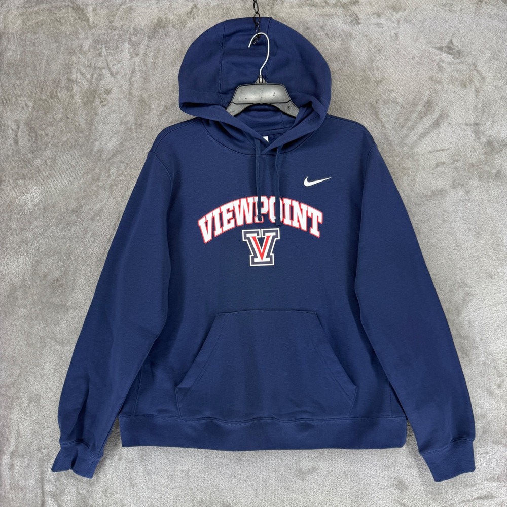 Nike Hoodie Mens XL Navy Blue Viewpoint V Pullover Sweatshirt CJ1789-419